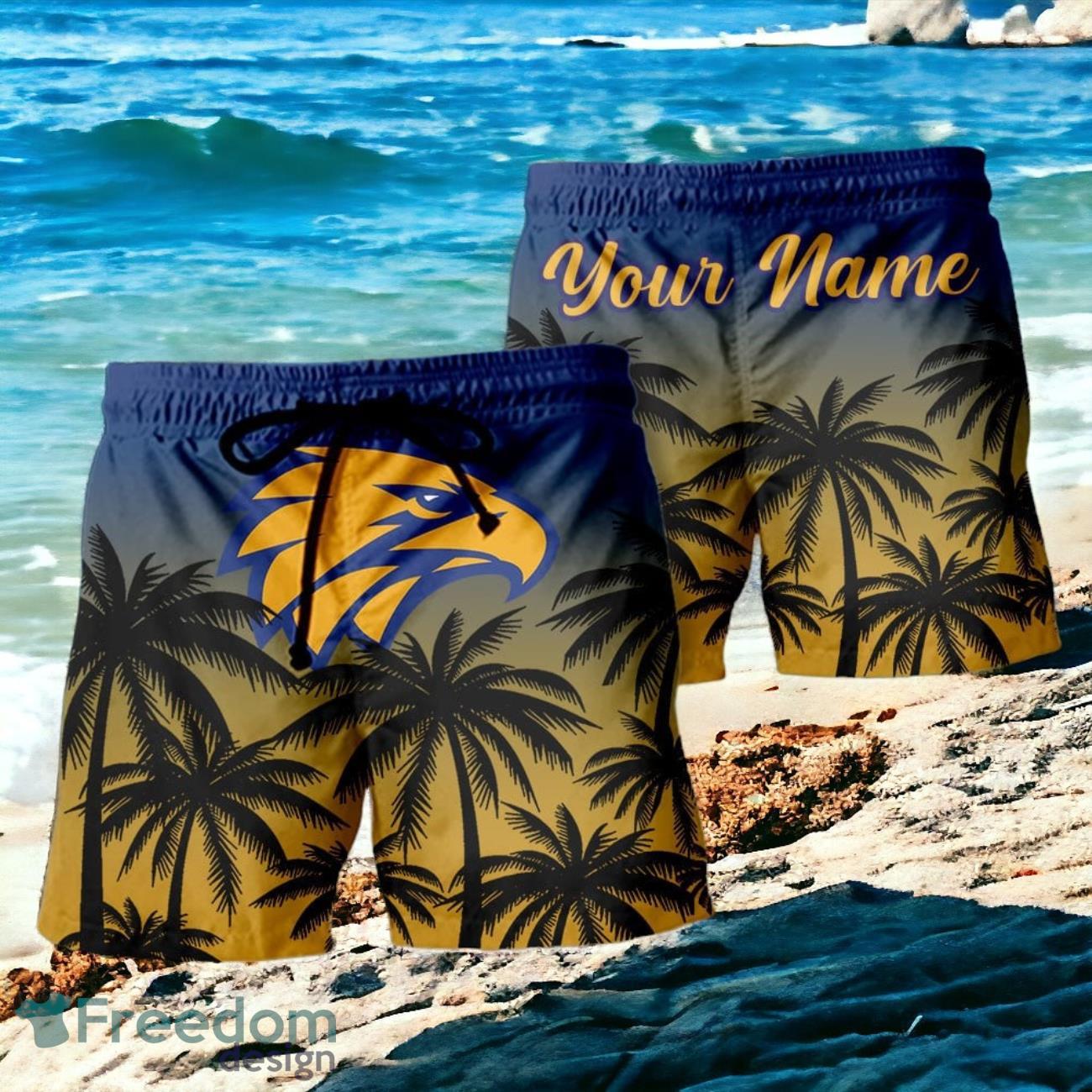 West Coast Eagles AFL Sport Custom Name Beach Shorts For Fans Product Photo 1