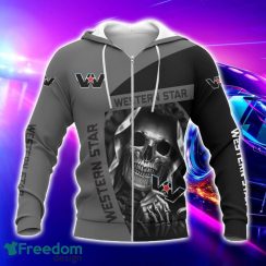Western Star All Over Printed Skull T-Shirt Sweatshirt Hoodie Bomber Jacket For Car Lover Product Photo 2