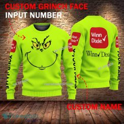 Winn Dixie Grinch Face 3D Hoodie, Sweater Green Brand Full Print Custom Number And Name - Brand winn dixie Grinch Face 3D Sweater