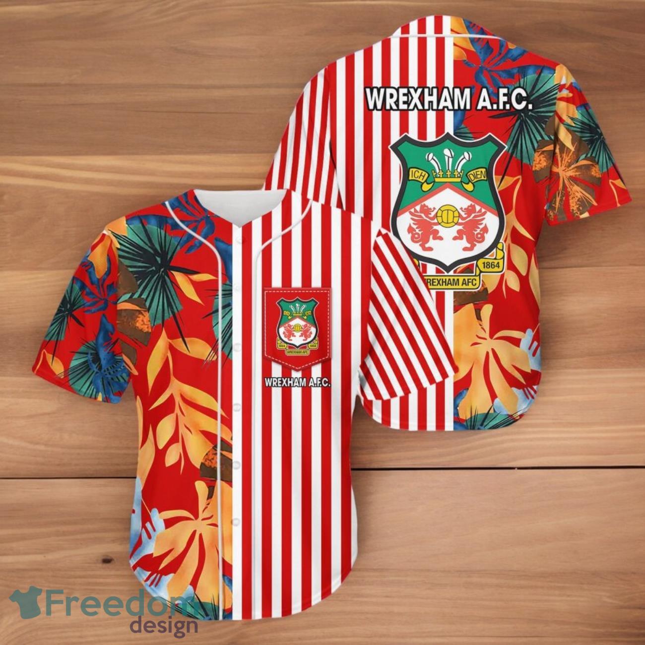 Wrexham AFC Baseball Jersey Trending Design 2024 For Men Women image Wrexham AFC Baseball Jersey Trending Design 2024 For Men Women Product Photo 1
