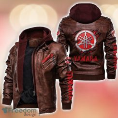 Yamaha 2D Leather Jacket Black Brown Corlor Printing Gift For Men Product Photo 2