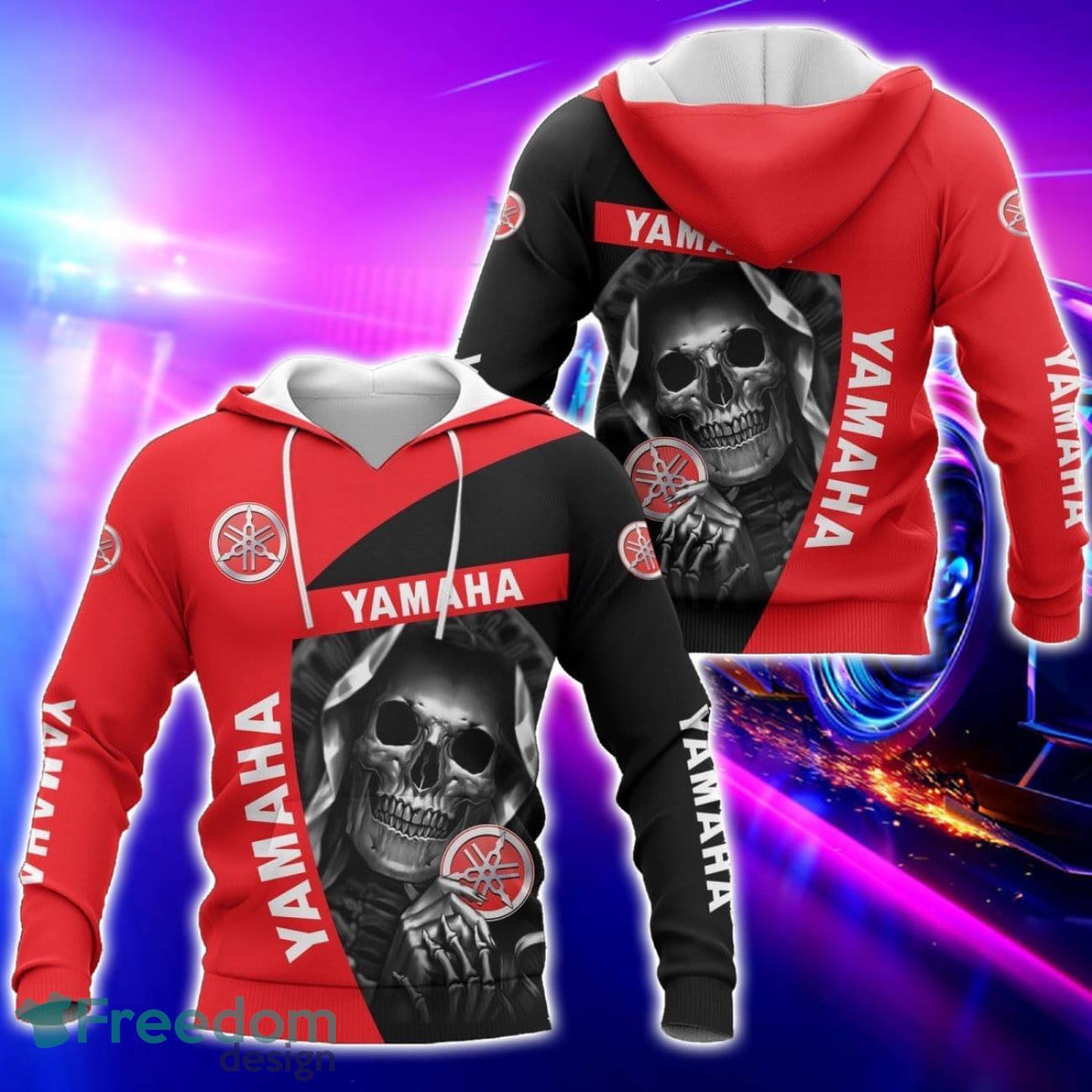 Yamaha All Over Printed Skull T Shirt Sweatshirt Hoodie Bomber Jacket For Car Lover image Yamaha All Over Printed Skull T-Shirt Sweatshirt Hoodie Bomber Jacket For Car Lover Product Photo 1