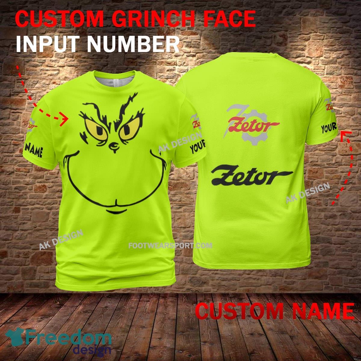 Zetor Tractor Grinch Face 3D Hoodie, Zip Hoodie Green AOP Custom Number And Name image Zetor Tractor Grinch Face 3D Hoodie, Zip Hoodie Green AOP Custom Number And Name - Zetor Tractor Grinch Face 3D T-Shirt
