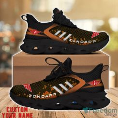 Zundapp Shoes Orange Square Pattern Custom Name Max Soul Sneakers For Men Women Product Photo 2