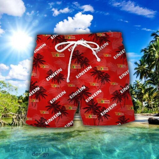 1. FC Union Berlin 3D Hawaiian Shirt and Shorts Vinatge Tree Pattern Beach Shirt For Fans Product Photo 2