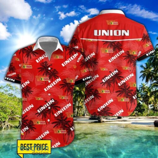 1. FC Union Berlin 3D Hawaiian Shirt and Shorts Vinatge Tree Pattern Beach Shirt For Fans Product Photo 1