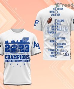 2023 Armed Forces Bowl Champions Air Force Falcons 3D Shirt White For Fans