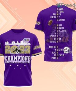2023 Armed Forces Bowl Champions James Madison Dukes 3D Shirt Purple For Fans