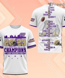 2023 Armed Forces Bowl Champions James Madison Dukes 3D Shirt White For Fans