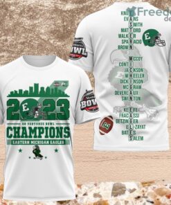 2023 Go Ventures Bowl Champions Eastern Michigan Eagles 3D Shirt White For Fans