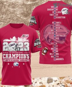 2023 Go Ventures Bowl Champions South Alabama Jaguars 3D Shirt Red For Fans