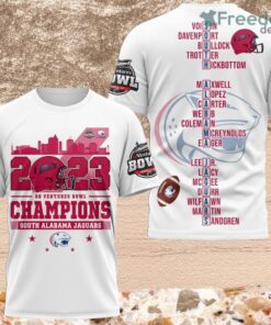 2023 Go Ventures Bowl Champions South Alabama Jaguars 3D Shirt White For Fans