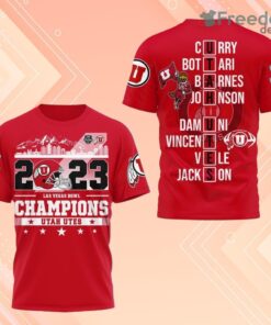 2023 Las Vegas Bowl Champions Utah Utes 3D Shirt Red For Fans
