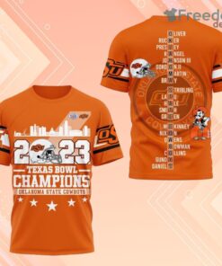 2023 Texas Bowl Champions Oklahoma State Cowboys 3D Shirt For Fans
