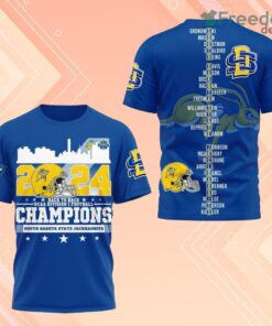 2024 Back To Back NCAA Division I Football Champions South Dakota State Jackrabbits 3D Shirt For Fans
