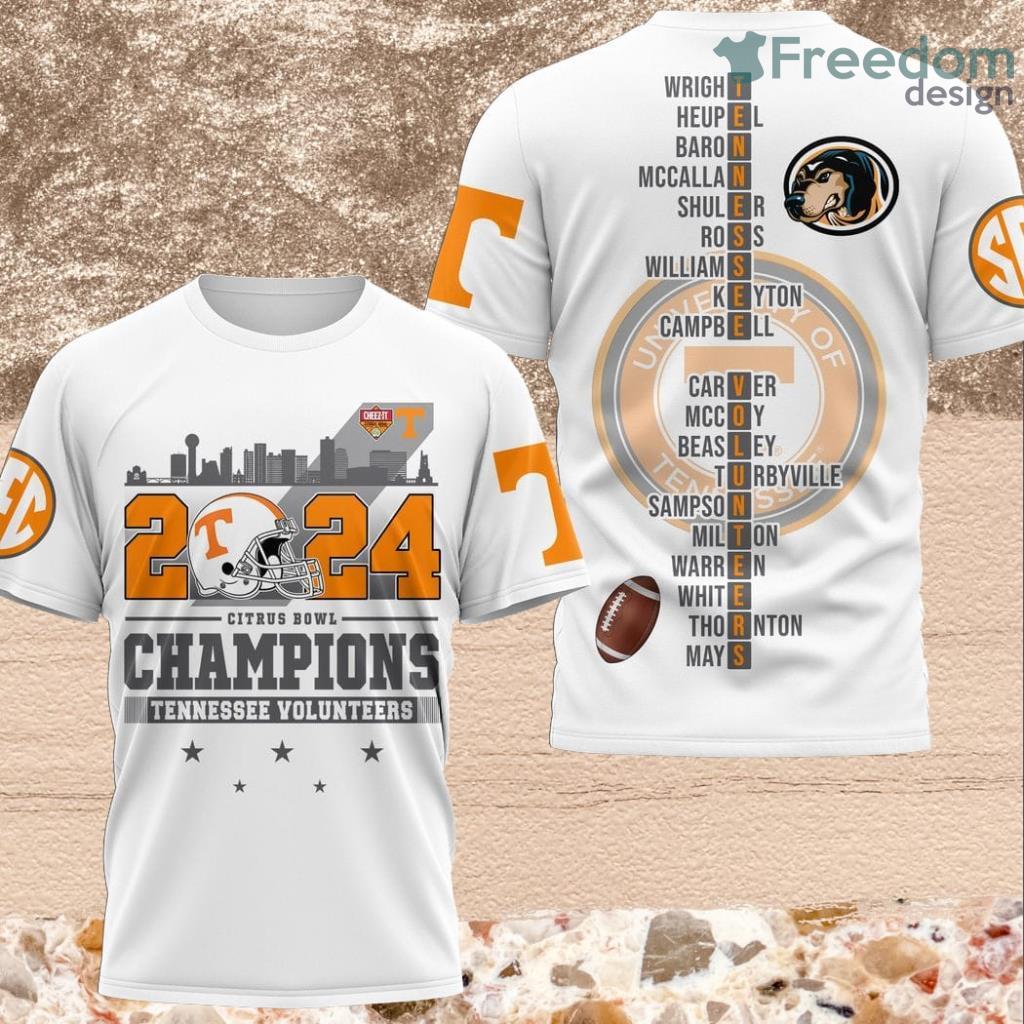 2024 Citrus Bowl Champions Tennessee Volunteers 3D Shirt For Fans image 2024 Citrus Bowl Champions Tennessee Volunteers 3D Shirt For Fans Product Photo 1