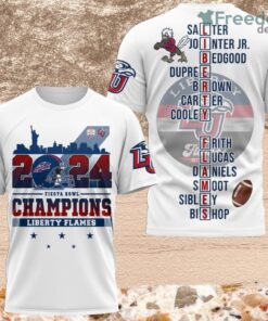 2024 Fiesta Bowl Champions Liberty Flames 3D Shirt White For Fans