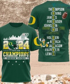 2024 Fiesta Bowl Champions Oregon Ducks 3D Shirt For Fans