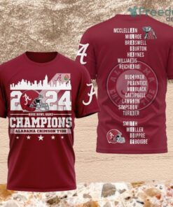 2024 Rose Bowl Game Champions Alabama Crimson Tide 3D Shirt For Fans