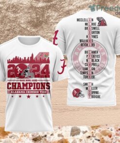 2024 Rose Bowl Game Champions Alabama Crimson Tide 3D Shirt White For Fans