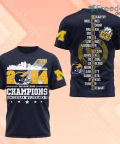 2024 Rose Bowl Game Champions Michigan Wolverines 3D Shirt For Fans