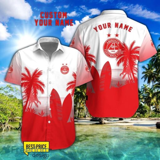 Aberdeen F.C. Combo Hawaiian Shirt And Shorts Surfboards Coconut Custom Name For Fans Product Photo 1