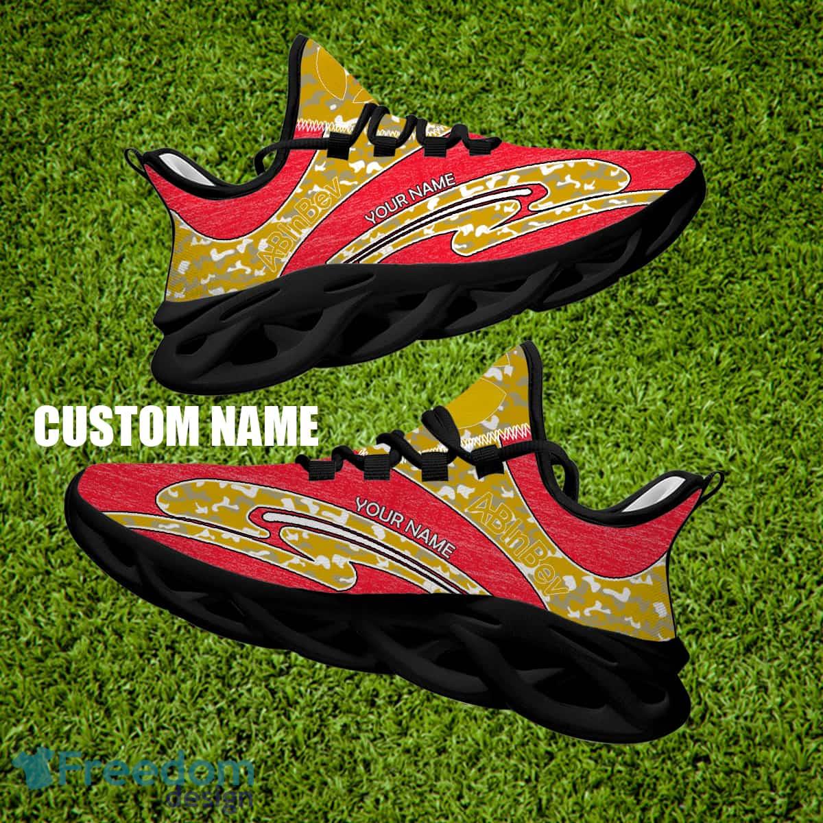 ABinbev Brand New Running Sneaker Imagery Camo Max Soul Shoes Custom Name image ABinbev Brand New Running Sneaker Imagery Camo Max Soul Shoes Custom Name - ABinbev Running Shoes Camo Design Personalized Photo 2