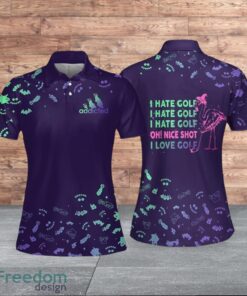 Addicted I Hate Golf Gradient Flamingo Custom Halloween Golf For Women Polo Shirt