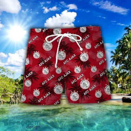 AFC Ajax 3D Hawaiian Shirt and Shorts Vinatge Tree Pattern Beach Shirt For Fans Product Photo 2