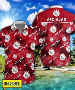 AFC Ajax 3D Hawaiian Shirt and Shorts Vinatge Tree Pattern Beach Shirt For Fans