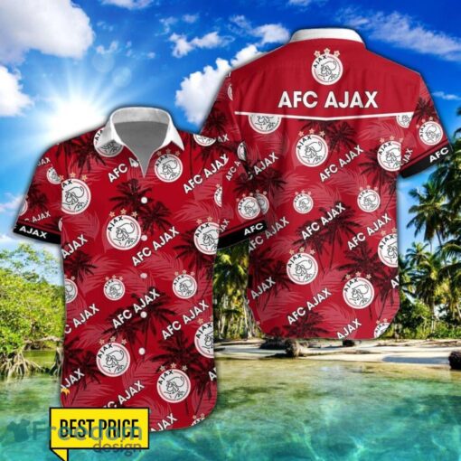 AFC Ajax 3D Hawaiian Shirt and Shorts Vinatge Tree Pattern Beach Shirt For Fans Product Photo 1