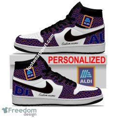 Aldi Air Jordan Hightop Shoes Personalized Crocodile Skin Pattern For Fans Sneakers Gift - Aldi Air Jordan Hightop Shoes Personalized Design 2