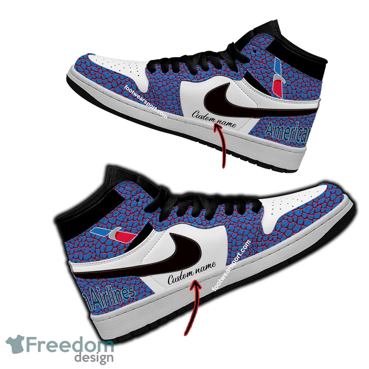American Airline Air Jordan Hightop Shoes Personalized Crocodile Skin Pattern Gift For Men Women Fans image American Airline Air Jordan Hightop Shoes Personalized Crocodile Skin Pattern Gift For Men Women Fans - American Airline Air Jordan Hightop Shoes Personalized Design 1