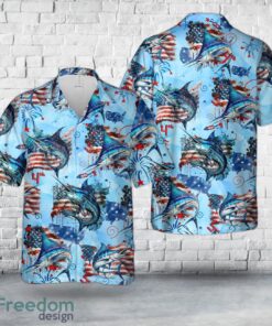 American Blue Marlin 4th Of July Hawaiian Shirt