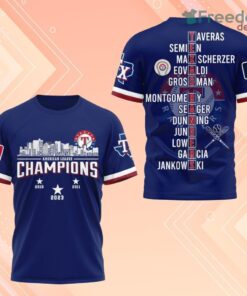 American League Champions Texas Rangers 3D T-Shirt For Fans