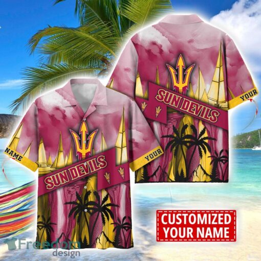 Arizona State Sun Devils Hawaii Shirt Custom Name Sports Team Beach Shirt Product Photo 1