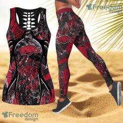 Arkansas Razorbacks NCAA Personalized Combo Hollow Tanktop And Leggings Gift For Women