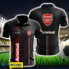 Arsenal F.C. 3D Polo Shirt Black Color For Men