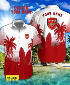 Arsenal F.C. Combo Hawaiian Shirt And Shorts Surfboards Coconut Custom Name For Fans