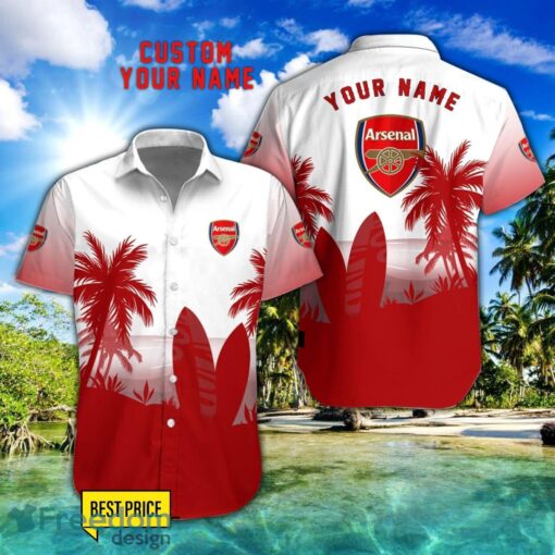 Arsenal F.C. Combo Hawaiian Shirt And Shorts Surfboards Coconut Custom Name For Fans Product Photo 1