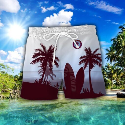 Aston Villa F.C Combo Hawaiian Shirt And Shorts Surfboards Coconut Custom Name For Fans Product Photo 2