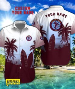 Aston Villa F.C Combo Hawaiian Shirt And Shorts Surfboards Coconut Custom Name For Fans