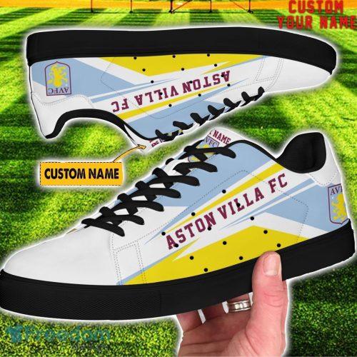 Aston Villa New Custom Name Unique Gift Skate Shoes For Football Fan Product Photo 4