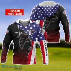 Atlanta Falcons US Flag 3D Hoodie For Sport Fans Custom Name Product Photo 1
