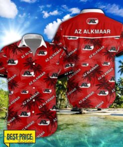 AZ Alkmaar 3D Hawaiian Shirt and Shorts Vinatge Tree Pattern Beach Shirt For Fans