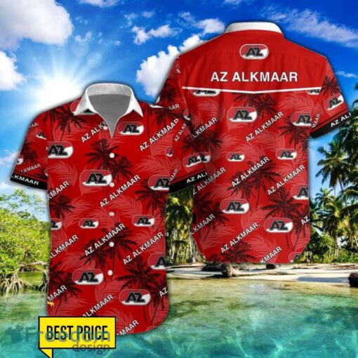 AZ Alkmaar 3D Hawaiian Shirt and Shorts Vinatge Tree Pattern Beach Shirt For Fans Product Photo 1