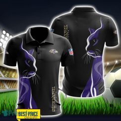 Baltimore Ravens 3D Polo Shirt Black Color For Men