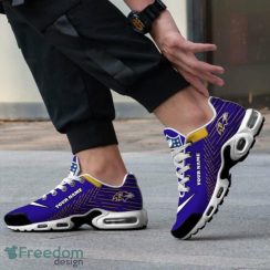 Baltimore Ravens Custom Name NFL Striped Pattern Air Cushion Sneakers Product Photo 2