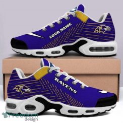 Baltimore Ravens Custom Name NFL Striped Pattern Air Cushion Sneakers