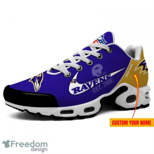 Baltimore Ravens Logo Custom Name EST 1966 Air Cushion Sneakers Product Photo 3